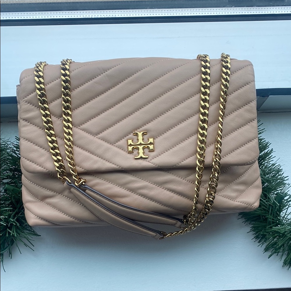 Tory Burch Beige Quilted Shoulder Bag